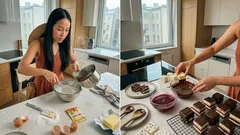 Nie opada przy łączeniu mas: domowe ptasie mleczko na agarze w cienkiej warstwie gorzkiej czekolady