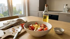 Bez kropli majonezu, a robi wrażenie: sałatka „Duet” z pomidorów, sera i czosnku w 5 minut